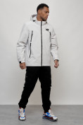 Купить Куртка молодежная мужская весенняя с капюшоном светло-серого цвета 803SS, фото 12