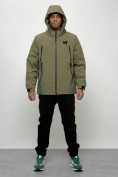 Купить Куртка молодежная мужская весенняя с капюшоном светло-зеленого цвета 803ZS, фото 11