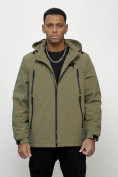 Купить Куртка молодежная мужская весенняя с капюшоном светло-зеленого цвета 803ZS, фото 5