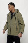 Купить Куртка молодежная мужская весенняя с капюшоном светло-зеленого цвета 803ZS, фото 6