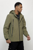 Купить Куртка молодежная мужская весенняя с капюшоном светло-зеленого цвета 803ZS, фото 7