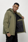 Купить Куртка молодежная мужская весенняя с капюшоном светло-зеленого цвета 803ZS, фото 9