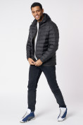 Купить Куртки мужские стеганная с капюшоном черного цвета 805Ch, фото 9