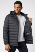 Купить Куртки мужские стеганная с капюшоном черного цвета 805Ch, фото 5