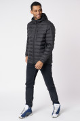 Купить Куртки мужские стеганная с капюшоном черного цвета 805Ch, фото 11