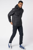 Купить Куртки мужские стеганная с капюшоном черного цвета 805Ch, фото 10