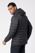 Купить Куртки мужские стеганная с капюшоном черного цвета 805Ch, фото 6