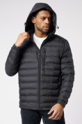 Купить Куртки мужские стеганная с капюшоном черного цвета 805Ch, фото 3