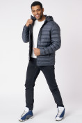 Купить Куртки мужские стеганная с капюшоном темно-серого цвета 805TC, фото 10
