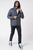 Купить Куртки мужские стеганная с капюшоном темно-серого цвета 805TC, фото 6