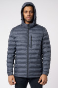 Купить Куртки мужские стеганная с капюшоном темно-серого цвета 805TC, фото 3