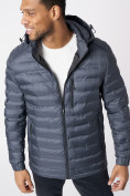 Купить Куртки мужские стеганная с капюшоном темно-серого цвета 805TC, фото 2