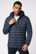 Купить Куртки мужские стеганная с капюшоном темно-синего цвета 805TS, фото 2