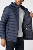 Купить Куртки мужские стеганная с капюшоном темно-синего цвета 805TS, фото 7