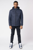 Купить Куртки мужские стеганная с капюшоном темно-синего цвета 805TS, фото 9