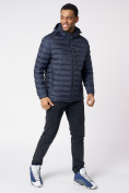Купить Куртки мужские стеганная с капюшоном темно-синего цвета 805TS, фото 10