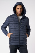 Купить Куртки мужские стеганная с капюшоном темно-синего цвета 805TS, фото 3