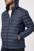 Купить Куртки мужские стеганная с капюшоном темно-синего цвета 805TS, фото 5