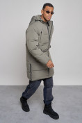 Купить Парка мужская зимняя удлиненная молодежная серого цвета 806Sr, фото 11