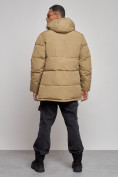 Купить Парка мужская зимняя удлиненная молодежная бежевого цвета 807B, фото 5