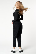 Купить Джинсы прямого кроя женские с высокой талией черного цвета 816-1Ch, фото 5