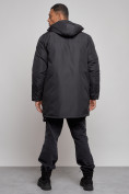 Купить Парка мужская зимняя удлиненная молодежная черного цвета 8302Ch, фото 4