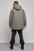 Купить Парка мужская зимняя удлиненная молодежная серого цвета 8305Sr, фото 4