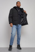 Купить Куртка зимняя молодежная мужская с капюшоном черного цвета 8320Ch, фото 13