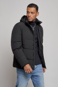 Купить Куртка зимняя молодежная мужская с капюшоном черного цвета 8320Ch, фото 8