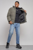 Купить Куртка зимняя молодежная мужская с капюшоном цвета хаки 8320Kh, фото 12