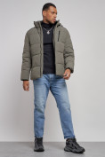 Купить Куртка зимняя молодежная мужская с капюшоном цвета хаки 8320Kh, фото 14