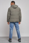 Купить Куртка зимняя молодежная мужская с капюшоном цвета хаки 8320Kh, фото 4