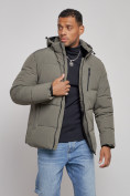 Купить Куртка зимняя молодежная мужская с капюшоном цвета хаки 8320Kh, фото 7