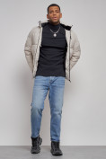 Купить Куртка зимняя молодежная мужская с капюшоном светло-бежевого цвета 8320SB, фото 14