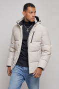 Купить Куртка зимняя молодежная мужская с капюшоном светло-бежевого цвета 8320SB, фото 8