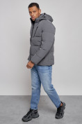 Купить Куртка зимняя молодежная мужская с капюшоном темно-серого цвета 8320TC, фото 11