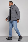 Купить Куртка зимняя молодежная мужская с капюшоном темно-серого цвета 8320TC, фото 2