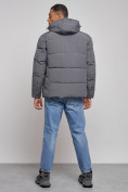 Купить Куртка зимняя молодежная мужская с капюшоном темно-серого цвета 8320TC, фото 4