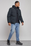 Купить Куртка зимняя молодежная мужская с капюшоном темно-синего цвета 8320TS, фото 2