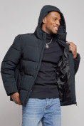 Купить Куртка зимняя молодежная мужская с капюшоном темно-синего цвета 8320TS, фото 6