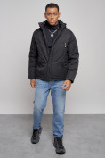 Купить Куртка мужская зимняя с капюшоном спортивная великан черного цвета 8332Ch, фото 10