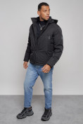 Купить Куртка мужская зимняя с капюшоном спортивная великан черного цвета 8332Ch, фото 12