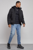 Купить Куртка мужская зимняя с капюшоном спортивная великан черного цвета 8332Ch, фото 3