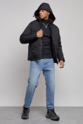 Купить Куртка мужская зимняя с капюшоном спортивная великан черного цвета 8332Ch, фото 5