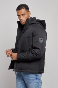 Купить Куртка мужская зимняя с капюшоном спортивная великан черного цвета 8332Ch, фото 9