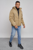 Купить Куртка мужская зимняя с капюшоном спортивная великан горчичного цвета 8332G, фото 10
