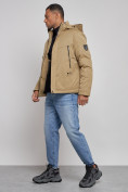 Купить Куртка мужская зимняя с капюшоном спортивная великан горчичного цвета 8332G, фото 2