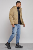 Купить Куртка мужская зимняя с капюшоном спортивная великан горчичного цвета 8332G, фото 3
