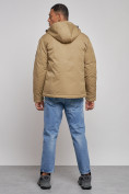 Купить Куртка мужская зимняя с капюшоном спортивная великан горчичного цвета 8332G, фото 4