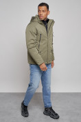 Купить Куртка мужская зимняя с капюшоном спортивная великан цвета хаки 8332Kh, фото 10